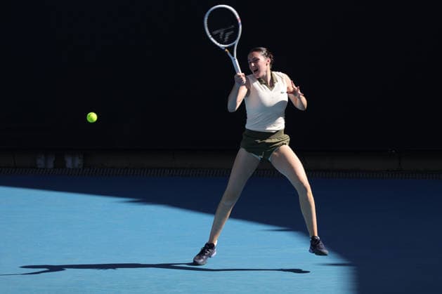 Elsa Jacquemot, FRA, during first round of 2026 Australian Open in Melbourne, 18 01 2026; -