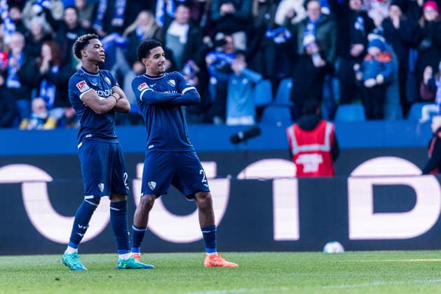 2. Fussball Bundesliga, VfL Bochum - SV Darmstadt 98; 18.01.2026 Jubel zum 1:1 durch Francis Onyeka (VfL Bochum, 21), Tor, Torjubel 2. Fussball Bundesliga, VfL Bochum - SV Darmstadt 98, VONONVIA Ruhrstadion am 18.01.2026 DFL REGULATIONS PROHIBIT ANY USE OF PHOTOGRAPHS AS IMAGE SEQUENCES AND OR QUASI-VIDEO.