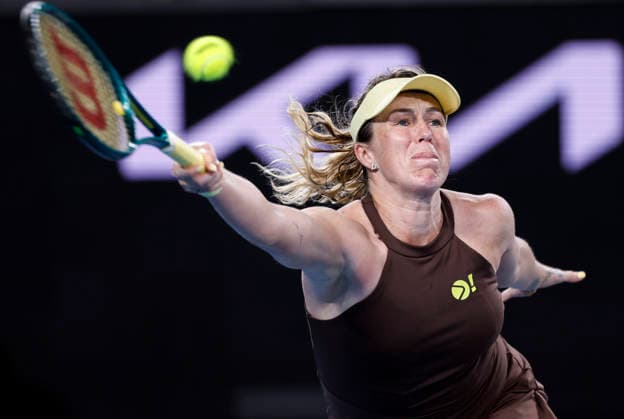 (260118) -- MELBOURNE, Jan. 18, 2026 -- Anastasia Pavlyuchenkova hits a return during the women s singles 1st round match between Bai Zhuoxuan of China and Anastasia Pavlyuchenkova of Russia at the Australian Open tennis tournament in Melbourne, Australia, Jan. 18, 2026. ) (SP)AUSTRALIA-MELBOURNE-TENNIS-AUSTRALIAN OPEN-WOMEN S SINGLES MaxPing 