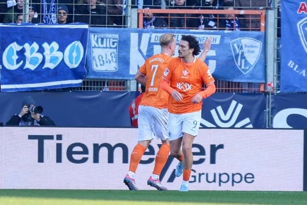 Torjubel zum 2:2 durch Isac Lidberg (SV Darmstadt 98) GER, VfL Bochum gegen SV Darmstadt 98, Fussball, 2.Liga, 18.Spieltag, Spielzeit 2025 2026, 18.01.2026 DFL REGULATIONS PROHIBIT ANY USE OF PHOTOGRAPHS AS IMAGE SEQUENCES AND OR QUASI-VIDEO GER, VfL Bochum gegen SV Darmstadt 98, Fussball, 2.Liga, 18.Spieltag, Spielzeit 2025 2026, 18.01.2026 Bochum