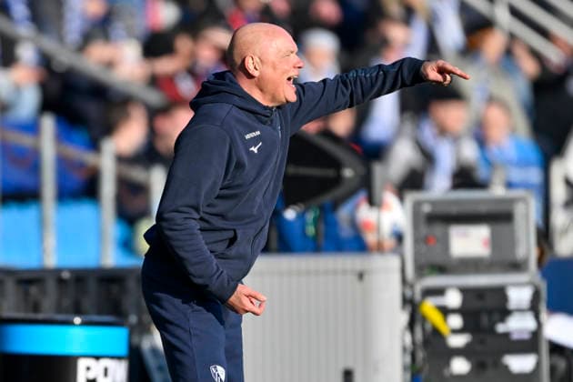 Uwe Rösler Roesler (Bochum) Mimik starker Gesichtsausdruck Emotion. Gestik Geste gestikuliert 18.01.2026 Fussball VfL Bochum vs SV Darmstadt 98, Vonovia Ruhrstadion, Bochum, DFB DFL REGULATIONS PROHIBIT ANY USE OF PHOTOGRAPHS AS IMAGE SEQUENCES AND OR QUASI-VIDEO