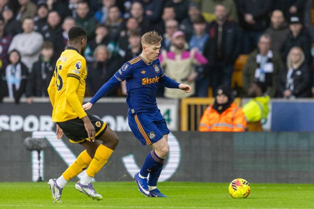 Wolverhampton Wanderers v Newcastle United, Premier League Newcastle United defender Lewis Hall (3) runs forward on wing during the Premier League match between Wolverhampton Wanderers and Newcastle United at Molineux, Wolverhampton, UK on 18 January 2026. Wolverhampton Molineux West Midlands UK Editorial use only DataCo restrictions apply See www.football-dataco.com , Copyright: xManjitxNarotrax PSI-23598-0006