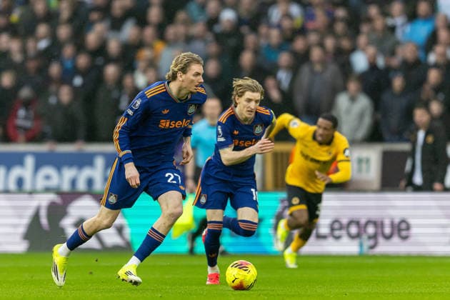Wolverhampton Wanderers v Newcastle United, Premier League Newcastle United forward Nick Woltemade (27) runs forward during the Premier League match between Wolverhampton Wanderers and Newcastle United at Molineux, Wolverhampton, UK on 18 January 2026. Wolverhampton Molineux West Midlands UK Editorial use only DataCo restrictions apply See www.football-dataco.com , Copyright: xManjitxNarotrax PSI-23598-0011