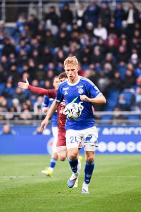 RC Strasbourg Alsace v FC Metz - Ligue 1 McDonald s 2025 2026 24 Lucas HOGSBERG (rcsa) during the Ligue 1 McDonald s match between Strasbourg and Metz at Stade de la Meinau on January 18, 2026 in Strasbourg, France. Strasbourg France  Copyright: xFEPx 776348252