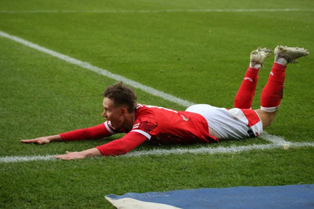 2. Bundesliga: 1. FC Kaiserslautern - Hannover 96 am 18.01.2026 im Fritz-Walter-Stadion in Kaiserslautern Torjubel nach dem Tor zum celebrating the goal celebrate 3:1 durch Naatan Mikael Skyttä (1. FC Kaiserslautern)