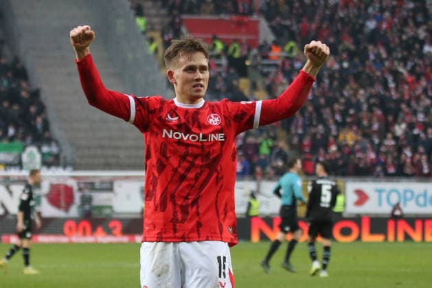 2. Bundesliga: 1. FC Kaiserslautern - Hannover 96 am 18.01.2026 im Fritz-Walter-Stadion in Kaiserslautern Torjubel nach dem Tor zum celebrating the goal celebrate 3:1 durch Naatan Mikael Skyttä (1. FC Kaiserslautern)