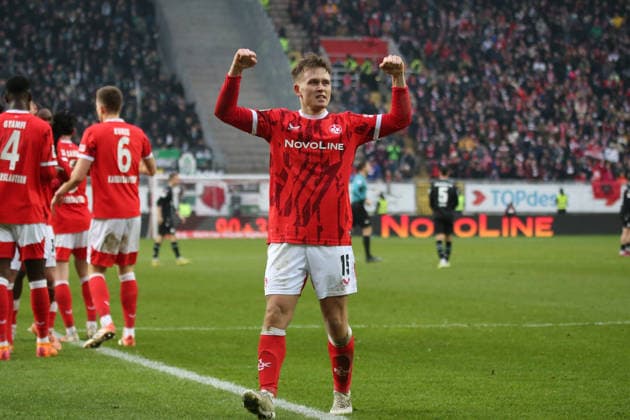 2. Bundesliga: 1. FC Kaiserslautern - Hannover 96 am 18.01.2026 im Fritz-Walter-Stadion in Kaiserslautern Torjubel nach dem Tor zum celebrating the goal celebrate 3:1 durch Naatan Mikael Skyttä (1. FC Kaiserslautern)