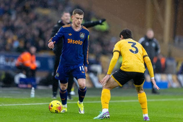 Wolverhampton Wanderers v Newcastle United, Premier League Newcastle United midfielder Harvey Barnes (11) runs forward on wing during the Premier League match between Wolverhampton Wanderers and Newcastle United at Molineux, Wolverhampton, UK on 18 January 2026. Wolverhampton Molineux West Midlands UK Editorial use only DataCo restrictions apply See www.football-dataco.com , Copyright: xManjitxNarotrax PSI-23598-0019