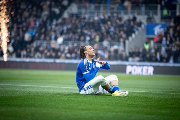 FOOTBALL: Ligue 1 Racing Strasbourg (RCS) vs Metz FC. 18 01 2026 Stade de la Meinau - Strasbourg Joie des joueurs de l equipe de Racing Strasbourg apres le but de Diego Moreira 7 (RCS)  Copyright: xElyxandroxCEGARRAx