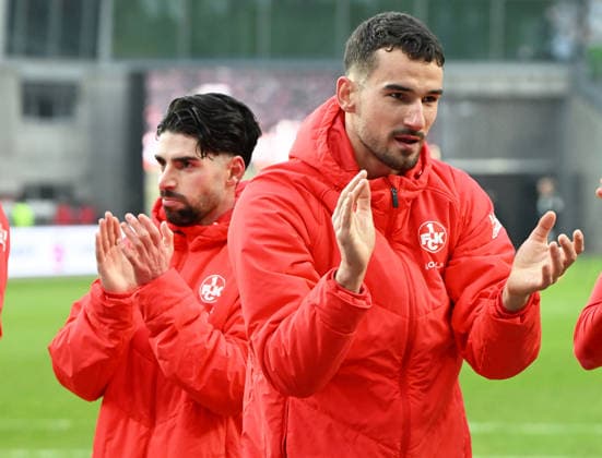Fussball - 2. Bundesliga - Saison 2025 26 1. FC Kaiserslautern 18.02.2026 Fritz-Walter-Stadion 1. FC Kaiserslautern (fck) - Hannover 96 (h) 3:1 Zwei Torschützen: Semih SAHIN (1. FC Kaiserslautern), li, und Ivan PRTAJIN (1. FC Kaiserslautern) 1. FC Kaiserslautern