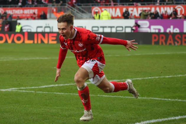 2. Bundesliga: 1. FC Kaiserslautern - Hannover 96 am 18.01.2026 im Fritz-Walter-Stadion in Kaiserslautern Torjubel nach dem Tor zum celebrating the goal celebrate 3:1 durch Naatan Mikael Skyttä (1. FC Kaiserslautern)