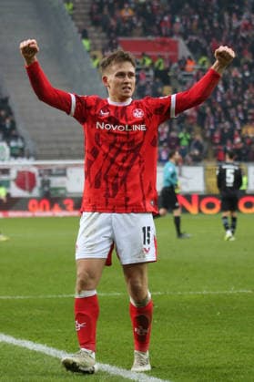 2. Bundesliga: 1. FC Kaiserslautern - Hannover 96 am 18.01.2026 im Fritz-Walter-Stadion in Kaiserslautern Torjubel nach dem Tor zum celebrating the goal celebrate 3:1 durch Naatan Mikael Skyttä (1. FC Kaiserslautern)