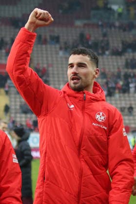 2. Bundesliga: 1. FC Kaiserslautern - Hannover 96 am 18.01.2026 im Fritz-Walter-Stadion in Kaiserslautern Jubel, Freude über den Sieg Ivan Prtajin (1. FC Kaiserslautern)