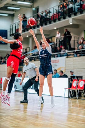 BB-1BL Damen Syntainics MBC Lions - Herner TC Alexia Susan Allesch (GISA Lions MBC) waehrend der Saison 2025-2026 in der DBBL Toyota Bundesliga Syntainics MBC Lions und Herner TC in der SWH Arena am 18. January 2026 in Halle Saale, Sachsen Anhalt, Deutschland