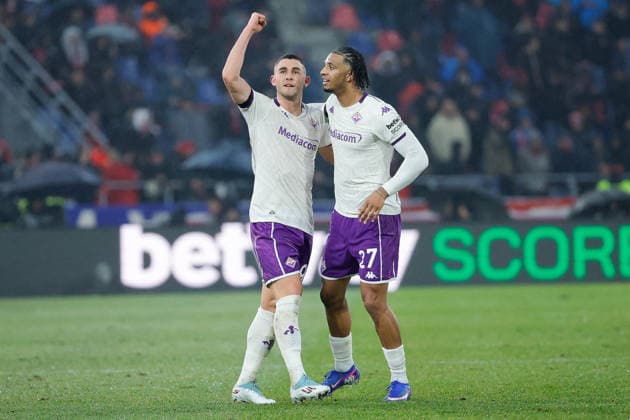 CALCIO - Serie A - Bologna FC vs ACF Fiorentina Roberto Piccoli of ACF Fiorentina celebrates after scoring goal in the 48th minute for 0-2 during the match of 21th day of the Serie A Championship between Bologna FC vs ACF Fiorentina at the Renato dall Ara Stadium on 15 January 2026 in Bologna, BO. Bologna Italy  Copyright: xIPAxSport ABACAx