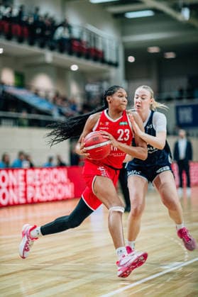 BB-1BL Damen Syntainics MBC Lions - Herner TC Makiyah Keshaye Allen Williams (Herner TC) waehrend der Saison 2025-2026 in der DBBL Toyota Bundesliga Syntainics MBC Lions und Herner TC in der SWH Arena am 18. January 2026 in Halle Saale, Sachsen Anhalt, Deutschland