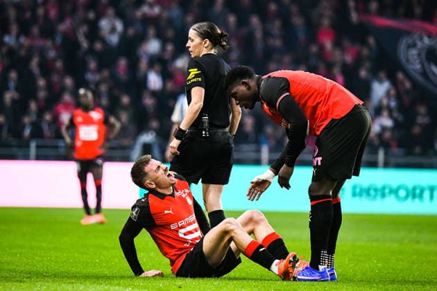 FOOTBALL : Stade Rennais vs Havre AC - Ligue 1 - JournÃ e 18 - 18 01 2026 Valentin Rongier (Stade Rennais) Breel Embolo (Stade Rennais) RennesFrance  Copyright: xBaptistexAutissierx