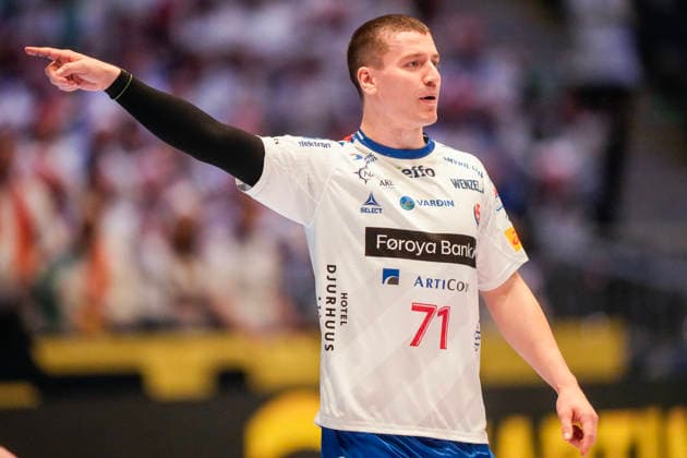 European Handball Championship, Montenegro Faroe Islands Baerum 20260118 Faroese Elias a Skipagotu during the European Championship handball match between the Faroe Islands and Montenegro in Unity arena Photo Cornelius Poppe NTB Baerum Norway EDITORIAL USE ONLY RESTRICTED USE FOR BETTING COMPANIES  Copyright: xCorneliusxPoppex xNTBx