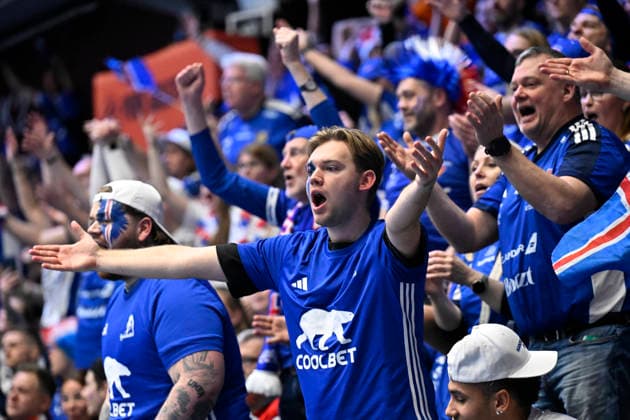 KRISTIANSTAD, SVERIGE 20260118 Iceland fans d during the 2026 EHF European Men s Handball Championship (the EHF Euro 2026) match between Poland and Iceland at Kristianstad Arena, in Kristianstad, Sweden, on January 18, 2026. KRISTIANSTAD SVERIGE x50090x