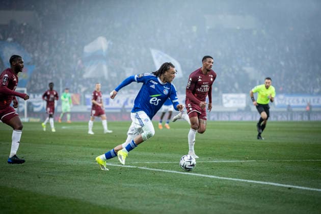 FOOTBALL: Ligue 1 Racing Strasbourg (RCS) vs Metz FC. 18 01 2026 Stade de la Meinau - Strasbourg Diego Moreira 7 (RCS)  Copyright: xElyxandroxCEGARRAx