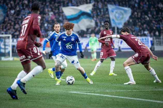 FOOTBALL: Ligue 1 Racing Strasbourg (RCS) vs Metz FC. 18 01 2026 Stade de la Meinau - Strasbourg Valentin Barco 32 (RCS)  Copyright: xElyxandroxCEGARRAx