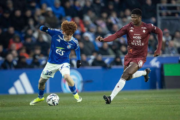 FOOTBALL: Ligue 1 Racing Strasbourg (RCS) vs Metz FC. 18 01 2026 Stade de la Meinau - Strasbourg Valentin Barco 32 (RCS)  Copyright: xelyxandroxcegarrax