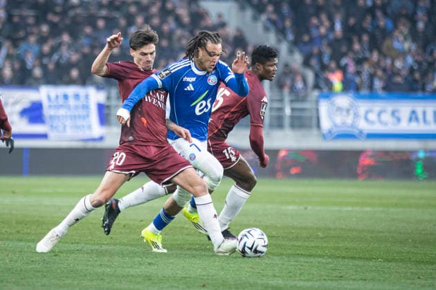 FOOTBALL: Ligue 1 Racing Strasbourg (RCS) vs Metz FC. 18 01 2026 Stade de la Meinau - Strasbourg Diego Moreira 7 (RCS)  Copyright: xElyxandroxCEGARRAx
