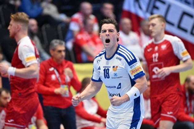 KRISTIANSTAD, SVERIGE 20260118 Iceland s Orri Freyr Thorkelsson celebrates a goal during the 2026 EHF European Men s Handball Championship (the EHF Euro 2026) match between Poland and Iceland at Kristianstad Arena, in Kristianstad, Sweden, on January 18, 2026. KRISTIANSTAD SVERIGE x50090x