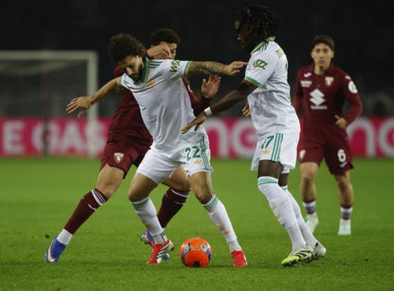 CALCIO - Serie A - Torino FC vs AS Roma Mario Hermoso of AS Roma during the Italian Serie A, 2025 26 season, football match between Torino FC and AS Roma on 18 January 2026, at Stadio Olimpico Grande Torino, Italy. Photo Nderim KACELI Turin Italy  Copyright: xIPAxSport ABACAx