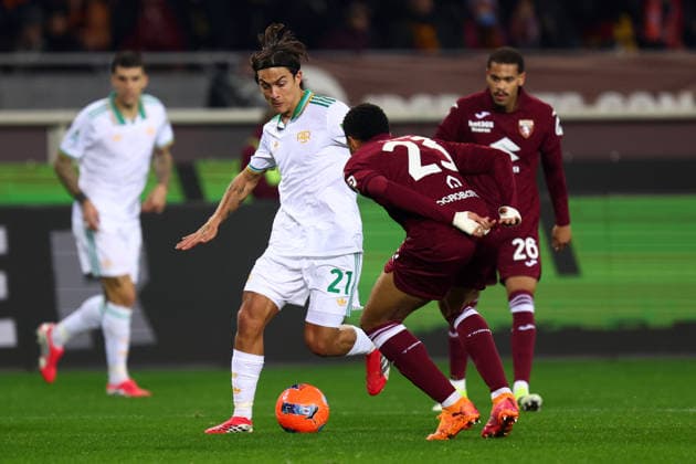 Paulo Dybala (AS Roma) controls the ball, Serie A, Torino FC v AS Roma, Olimpico, January 18, 2026, Turin, Italy.