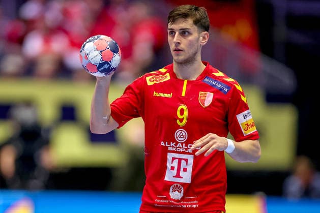 18.01.2026, Handball, Men s EHF EURO 2026, Portugal - Nordmazedonien, Jyske Bank Boxen in Herning, Dänemark, Preliminary Round: Igor Gjorgiev (North Macedonia 09) Dänemark