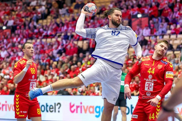 18.01.2026, Handball, Men s EHF EURO 2026, Portugal - Nordmazedonien, Jyske Bank Boxen in Herning, Dänemark, Preliminary Round: Luis Diogo Sousa Frade (Portugal 82) Dänemark