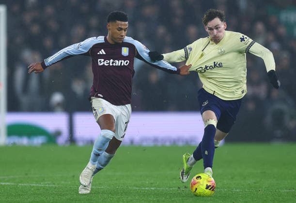 Ollie Watkins of Aston Villa and James Garner of Everton Aston Villa v Everton, Premier League, Football, Villa Park, Birmingham, UK - 18 Jan 2026Birmingham Villa Park United Kingdom EDITORIAL USE ONLY No use with unauthorised audio, video, data, fixture lists, club league logos or live services. Online in-match use limited to 120 images, no video emulation. No use in betting, games or single club league player publications.  Copyright: xMattxWest Shutterstockx 16348235ay