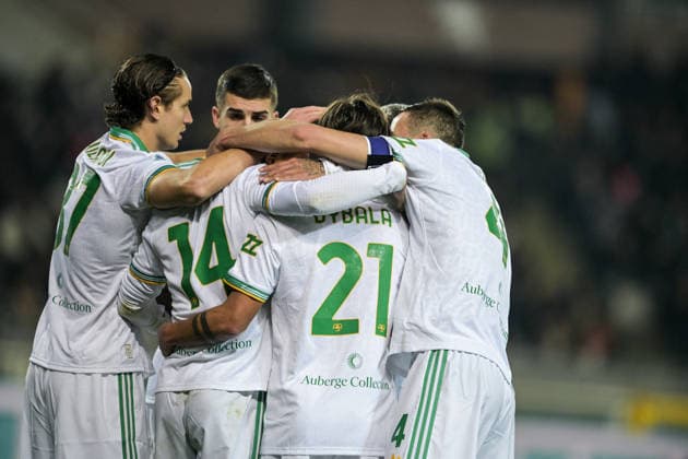 CALCIO - Serie A - Torino FC vs AS Roma Roma players celebrate Malen s first goal together during the Serie A match between Torino FC and AS Roma at Stadio Olimpico di Torino on January 18, 2026 in Turin, Italy. Torino Italy  Copyright: xIPAxSport ABACAx