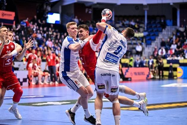 Andrzej Widomski of Poland during Men s EHF Euro 2026 - Poland vs Iceland, Handball match in Kristianstad, Sweden, January 18 2026  Copyright: xLuigixCanu IPAxSportx xipa-agency.netx xx IPA_70264006 IPA_Agency_IPA70264006