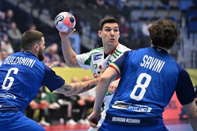 KRISTIANSTAD, SVERIGE 20260118 Hungary s Gergo Fazekas in action during the 2026 EHF European Men s Handball Championship (the EHF Euro 2026) match between Italy and Hungary at Kristianstad Arena, in Kristianstad, Sweden, on January 18, 2026. KRISTIANSTAD SVERIGE x50090x