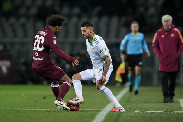 7 Zakaria Aboukhlal of Torino in action during the Serie A match between Torino FC and AS Roma at Stadio Olimpico di Torino on January 18, 2026 in Turin, Italy.  Copyright: xAndreaxAmato IPAxSportx xipa-agency.netx xx IPA_70263595 IPA_Agency_IPA70263595