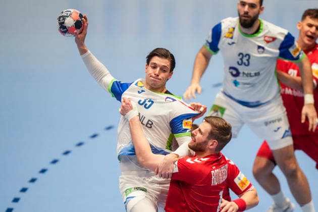European Handball Championship, Switzerland Slovenia Baerum 20260118 Slovenia s Domen Makuc during the European Championship handball match between Switzerland and Slovenia in Unity arena Photo Cornelius Poppe NTB Baerum Norway EDITORIAL USE ONLY RESTRICTED USE FOR BETTING COMPANIES  Copyright: xCorneliusxPoppex xNTBx