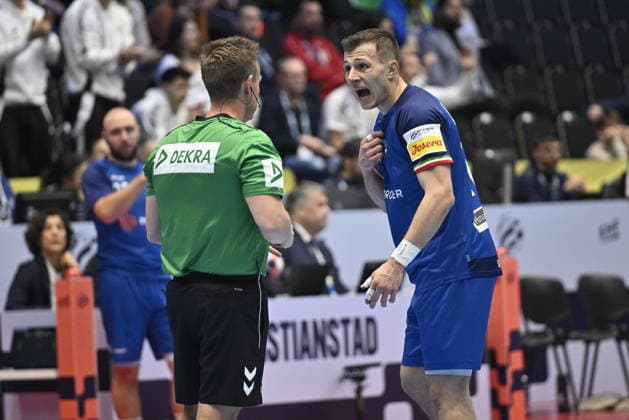 KRISTIANSTAD, SVERIGE 20260118 Italy s Tommaso Romei during the 2026 EHF European Men s Handball Championship (the EHF Euro 2026) match between Italy and Hungary at Kristianstad Arena, in Kristianstad, Sweden, on January 18, 2026. KRISTIANSTAD SVERIGE x50090x