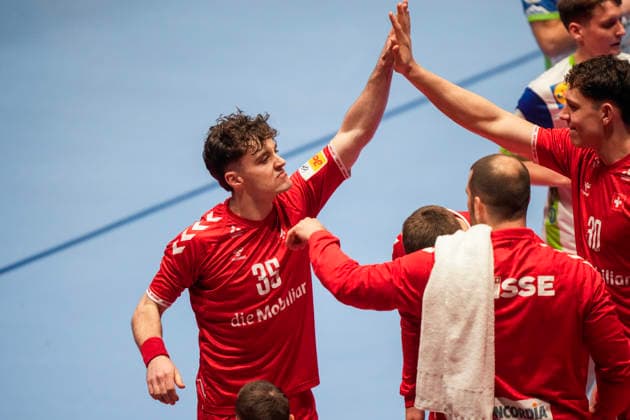 European Handball Championship, Switzerland Slovenia Baerum 20260118 Switzerland s Noam Leopold during the European Championship handball match between Switzerland and Slovenia in Unity arena Photo Cornelius Poppe NTB Baerum Norway EDITORIAL USE ONLY RESTRICTED USE FOR BETTING COMPANIES  Copyright: xCorneliusxPoppex xNTBx