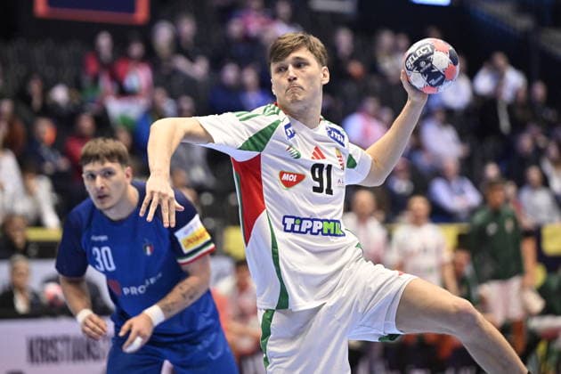 KRISTIANSTAD, SWEDEN 20260118 Hungary s Bence Imre in action during the 2026 EHF European Men s Handball Championship (the EHF Euro 2026) match between Italy and Hungary at Kristianstad Arena, in Kristianstad, Sweden, on January 18, 2026. KRISTIANSTAD SWEDEN x50090x