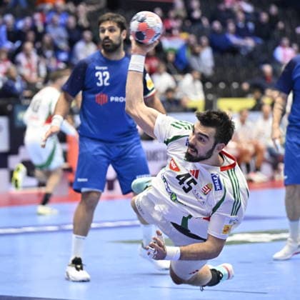KRISTIANSTAD, SWEDEN 20260118 Hungary s Miklos Rosta in action during the 2026 EHF European Men s Handball Championship (the EHF Euro 2026) match between Italy and Hungary at Kristianstad Arena, in Kristianstad, Sweden, on January 18, 2026. KRISTIANSTAD SWEDEN x50090x