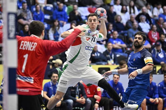 KRISTIANSTAD, SVERIGE 20260118 Hungary s Mate Onodi-Janoskuti in action during the 2026 EHF European Men s Handball Championship (the EHF Euro 2026) match between Italy and Hungary at Kristianstad Arena, in Kristianstad, Sweden, on January 18, 2026. KRISTIANSTAD SVERIGE x50090x