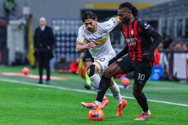 AC Milan vs US Lecce - Serie A 2025 26 - 18 01 2026 Rafael Leao of AC Milan seen in action during Serie A 2025 26 football match between AC Milan and US Lecce at San Siro Stadium in Milan Copyright: xBEAUTIFULxSPORTS Carabellix