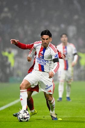 Olympique Lyonnais v Stade Brestois 29 - Ligue 1 McDonald s 2025 2026 10 Romain DEL CASTILLO (sb29) - 03 Nicolas TAGLIAFICO (ol) during the Ligue 1 McDonald s match between Lyon and Brest at Groupama Stadium on January 18, 2026 in Lyon, France. Lyon France  Copyright: xFEPx 776348250