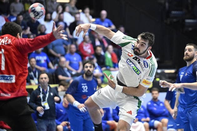 KRISTIANSTAD, SWEDEN 20260118 Hungary s Miklos Rosta in action during the 2026 EHF European Men s Handball Championship (the EHF Euro 2026) match between Italy and Hungary at Kristianstad Arena, in Kristianstad, Sweden, on January 18, 2026. KRISTIANSTAD SWEDEN x50090x