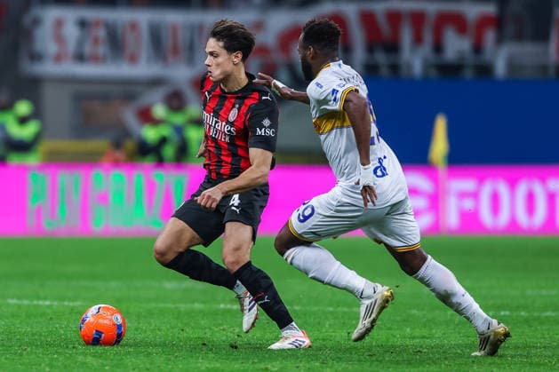 AC Milan vs US Lecce - Serie A 2025 26 - 18 01 2026 Samuel Ricci of AC Milan seen in action during Serie A 2025 26 football match between AC Milan and US Lecce at San Siro Stadium in Milan Copyright: xBEAUTIFULxSPORTS Carabellix