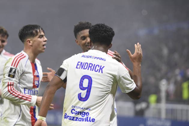 Football : Olympique lyonnais vs Brest - ligue 1 - 18 01 2026 Vinicius ABER of Olylpmique Lyonnais scoring goal during the French ligue 1 match between Olympique Lyonnais and Stade Francis-Le Ble (Brest) at Groupama Stadium Decines Charpieu Lyon on January 18, 2025 , France LYONFrance  Copyright: xx