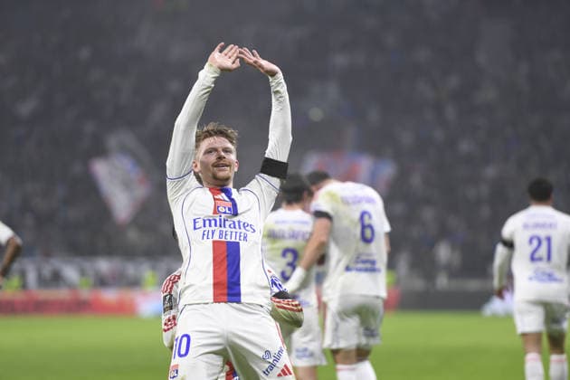 Football : Olympique lyonnais vs Brest - ligue 1 - 18 01 2026 Pavel SULC of Olylpmique Lyonnais scoring goal during the French ligue 1 match between Olympique Lyonnais and Stade Francis-Le Ble (Brest) at Groupama Stadium Decines Charpieu Lyon on January 18, 2025 , France LYONFrance  Copyright: xx