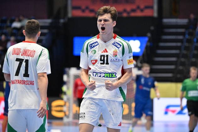 KRISTIANSTAD, SWEDEN 20260118 Hungary s Bence Imre after a goal during the 2026 EHF European Men s Handball Championship (the EHF Euro 2026) match between Italy and Hungary at Kristianstad Arena, in Kristianstad, Sweden, on January 18, 2026. KRISTIANSTAD SWEDEN x50090x